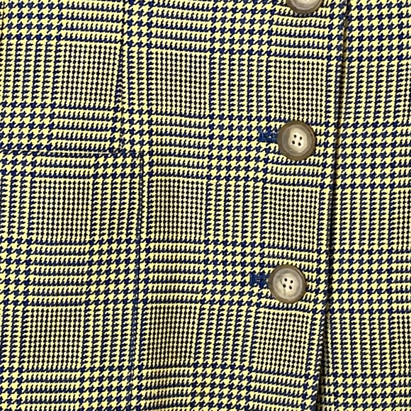 Vintage “Mondi” Blue, Gold and Black Plaid Boyfriend Jacket - Picture 2 of 4